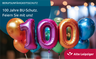 100 Jahre Berufsunfähigkeitsschutz der Alte Leipziger – und Geschenke gibt’s auch!