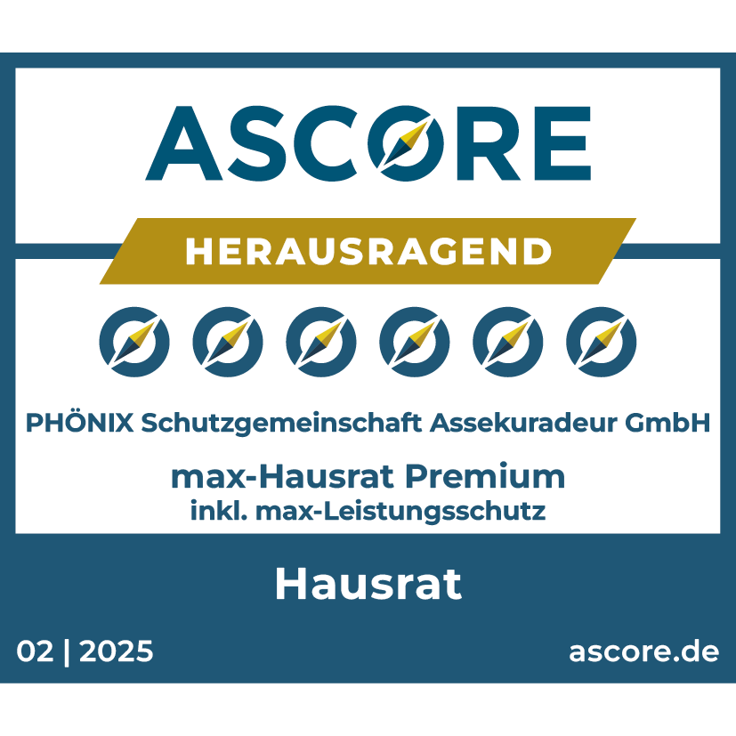 Auszeichnung ASCORE 02/2025 max-Hausrat
